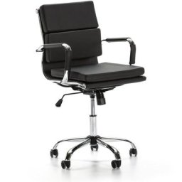Bürostuhl Fenix mit Liegefunktion Schwarz. Synthetisches Leder. Chefsessel mit verdicktem Kissen.