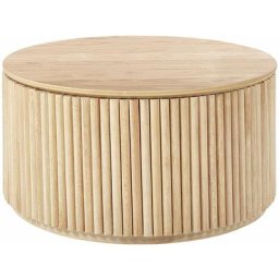 Couchtisch mit Stauraum heller Holzfarbton rund ⌀ 70 cm Modern Kirkwood - Heller Holzfarbton