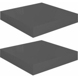 Schwebende Wandregale 2 Stk. Hochglanz-Grau 23x23,5x3,8cm mdf Vidaxl Grau