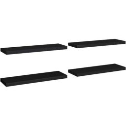 Schweberegale 4 Stk. Schwarz 80x23,5x3,8 cm mdf Vidaxl Schwarz