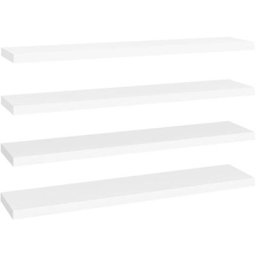 Schwebende Wandregale 4 Stk. Weiß 120x23,5x3,8 cm MDF vidaXL - Weiß