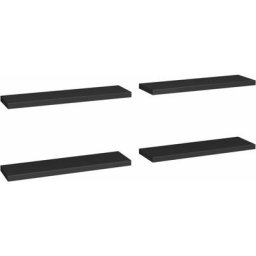 Schwebende Wandregale 4 Stk. Schwarz 90x23,5x3,8 cm mdf Vidaxl Schwarz
