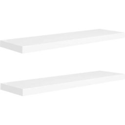 Schwebende Wandregale 2 Stk. Weiß 90x23,5x3,8 cm mdf Vidaxl Weiß