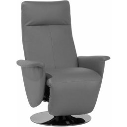 Eleganter Wohnzimmer Sessel Kunstleder grau Prime - Grau