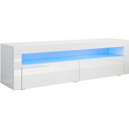 Tv Board Lowboard Unterschrank mit led Beleuchtung Weiß Hochglanz Fernsehschrank - Sonni