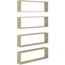 Würfelregale 4 Stk. Sonoma-Eiche 100x15x30 cm Holzwerkstoff Vidaxl Braun