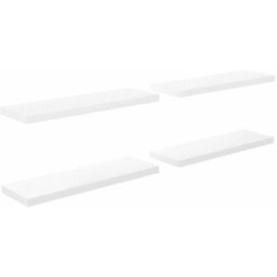 Schwebende Wandregale 4 Stk. Hochglanz-Weiß 80x23,5x3,8cm mdf Vidaxl Weiß