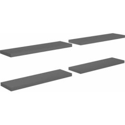 Schwebende Wandregale 4 Stk. Hochglanz-Grau 90x23,5x3,8cm mdf Vidaxl Grau