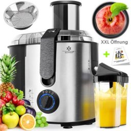 Entsafter für Obst und Gemüse aus Edelstahl 1100W große 85 mm Einfüllöffnung inkl. Reinigungsbürste