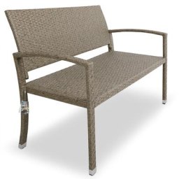 Poly Rattan Gartenbank 2-Sitzer UV-Lichtbeständig Sitzkomfort Parkbank Balkon Garten Möbel Sitzbank