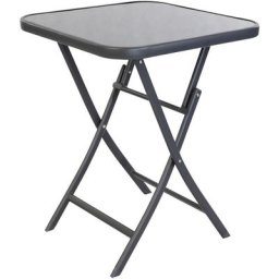 Mojawo - Bistroklapptisch Eckig mit Glasplatte Grau 60x60cm-MMC4600T