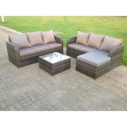 Fimous Outdoor Gartenmöbel Set 8-Sitzer Polyrattan Garten Sofa Balkonmöbel Sitzgruppe mit