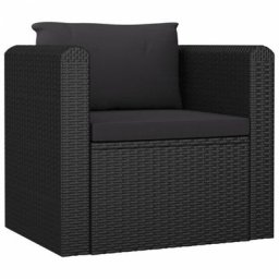 Vidaxl - Sessel mit Auflagen Poly Rattan Schwarz Schwarz