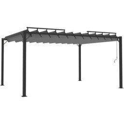Pavillon mit Lamellendach 3x4 m Anthrazit Stoff und Aluminium Vidaxl Anthrazit