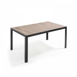 8-Sitzer-Gartentisch aus Aluminium und Keramik Kastanie - Grau