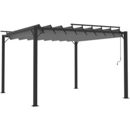 Pavillon mit Lamellendach 3x3 m Anthrazit Stoff und Aluminium Vidaxl Anthrazit