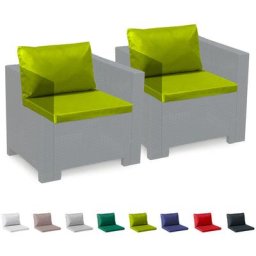 Ersatzkissen für Loungeset Gartenmöbelset Rattan Wasserdicht 2 Plätze Bica Grand Soleil Grün Anis