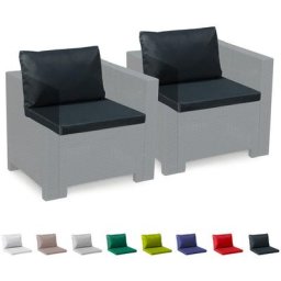 Ersatzkissen für Loungeset Gartenmöbelset Rattan Wasserdicht 2 Plätze Bica Grand Soleil Schwarz
