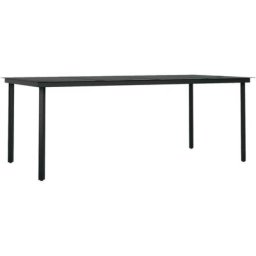 Garten-Esstisch Schwarz 200x100x74 cm Stahl und Glas Vidaxl Schwarz