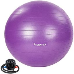 Gymnastikball mit Fußpumpe, 75 cm, violett - Movit