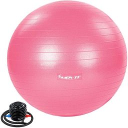 Gymnastikball mit Fußpumpe, 85 cm, pink - Movit