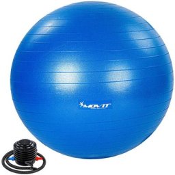 Gymnastikball mit Fußpumpe, 75 cm, blau - Movit