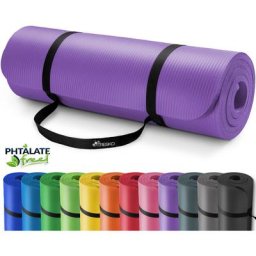Tresko - Yogamatte Fitnessmatte Gymnastikmatte Pilates Lila 190x100x1,5cm