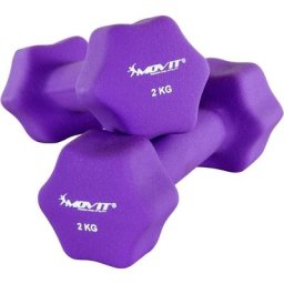 2er Set 2,0 kg Neopren Hanteln Kurzhantel, Lila - Movit