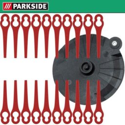 Kunststoffmesser Set (20er Pack) mit Schneidscheibe, für Parkside Akku Rasentrimmer prta 20 Li A1