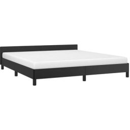 Vidaxl - Bettgestell mit Kopfteil Schwarz 180x200 cm Kunstleder Schwarz