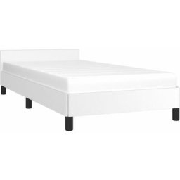 Vidaxl - Bettgestell mit Kopfteil Weiß 90x190 cm Kunstleder Weiß