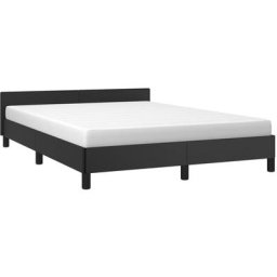 Vidaxl - Bettgestell mit Kopfteil Schwarz 140x190 cm Kunstleder Schwarz