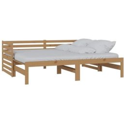 Vidaxl - Tagesbett Ausziehbar Honigbraun Kiefer Massivholz 2x(90x200) cm Braun