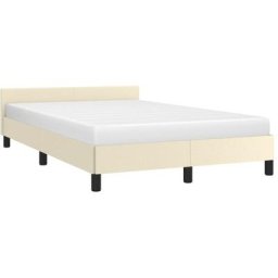 Vidaxl - Bettgestell mit Kopfteil Creme 120x200 cm Kunstleder Creme