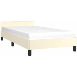 Vidaxl - Bettgestell mit Kopfteil Creme 100x200 cm Kunstleder Creme