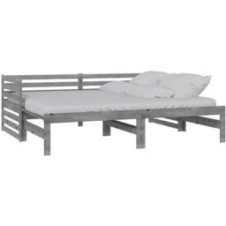 Vidaxl - Tagesbett Ausziehbar Grau Kiefer Massivholz 2x(90x200) cm Grau