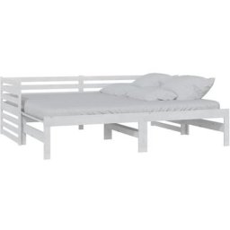 Vidaxl - Tagesbett Ausziehbar Weiß Kiefer Massivholz 2x(90x200) cm Weiß