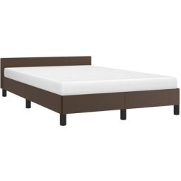 Vidaxl - Bettgestell mit Kopfteil Braun 120x200 cm Kunstleder Braun