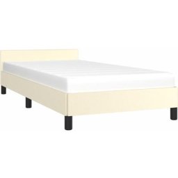Vidaxl - Bettgestell mit Kopfteil Creme 90x200 cm Kunstleder Creme