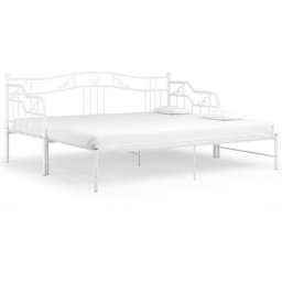 Ausziehsofa Bettgestell Weiß Metall 90x200 cm Vidaxl Weiß