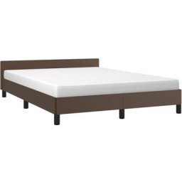 Vidaxl - Bettgestell mit Kopfteil Braun 140x200 cm Kunstleder Braun