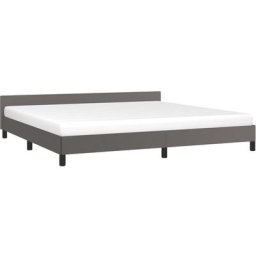Bettgestell mit Kopfteil Grau 200x200 cm Kunstleder vidaXL - Grau