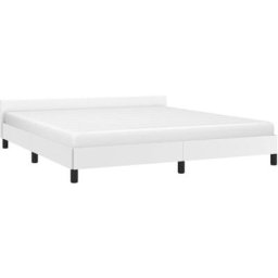Vidaxl - Bettgestell mit Kopfteil Weiß 180x200 cm Kunstleder Weiß
