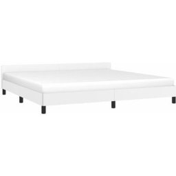 Vidaxl - Bettgestell mit Kopfteil Weiß 200x200 cm Kunstleder Weiß