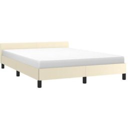 Vidaxl - Bettgestell mit Kopfteil Creme 140x200 cm Kunstleder Creme
