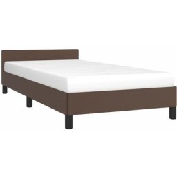 Vidaxl - Bettgestell mit Kopfteil Braun 100x200 cm Kunstleder Braun