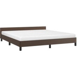 Vidaxl - Bettgestell mit Kopfteil Braun 180x200 cm Kunstleder Braun