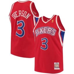 Mitchell & Ness Allen Iverson Red Philadelphia 76ers Hardwood Classics Authentic Jersey für Herren