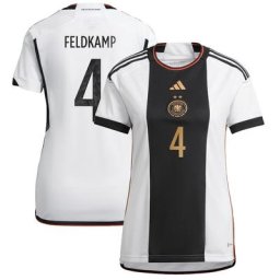 Deutschland-Heimtrikot – 2 Sterne – Damen mit Feldkamp 4-Aufdruck