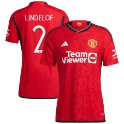 Manchester United Cup adidas Home Authentic Shirt 2023-24 with Lindelof 2 printing